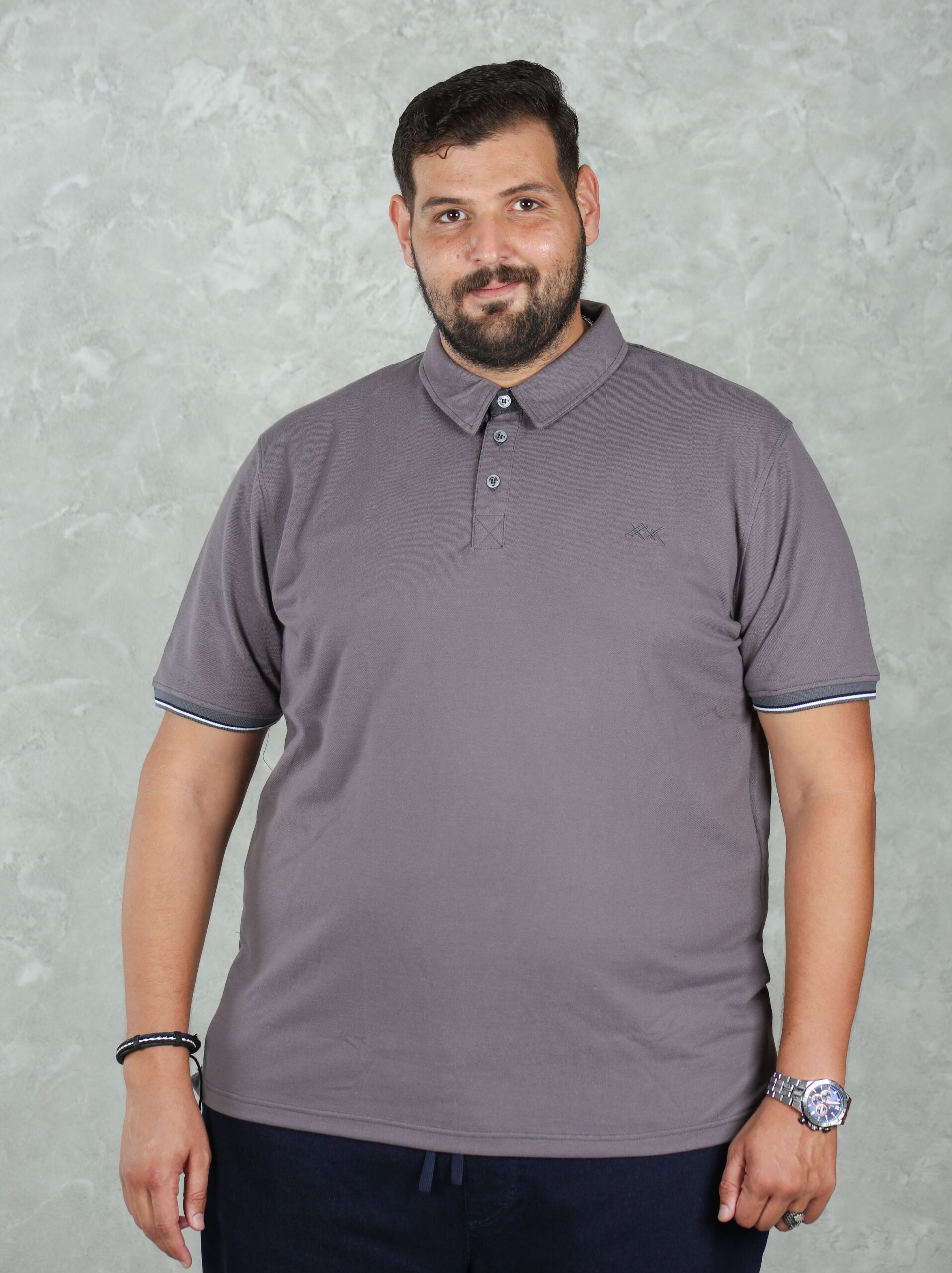 Polo Uni Gris Foncé