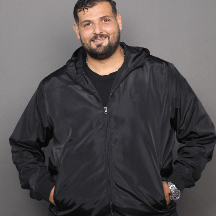 Blouson Bomber à Capuche Noir