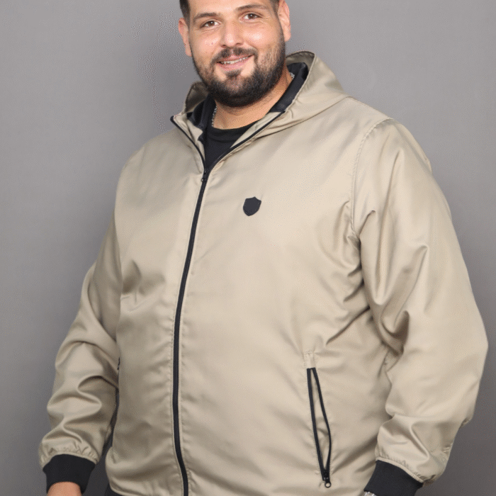 Blouson Bomber à Capuche Beige