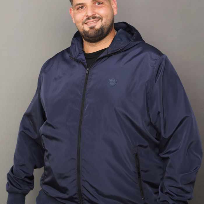 Blouson Bomber à Capuche Bleu