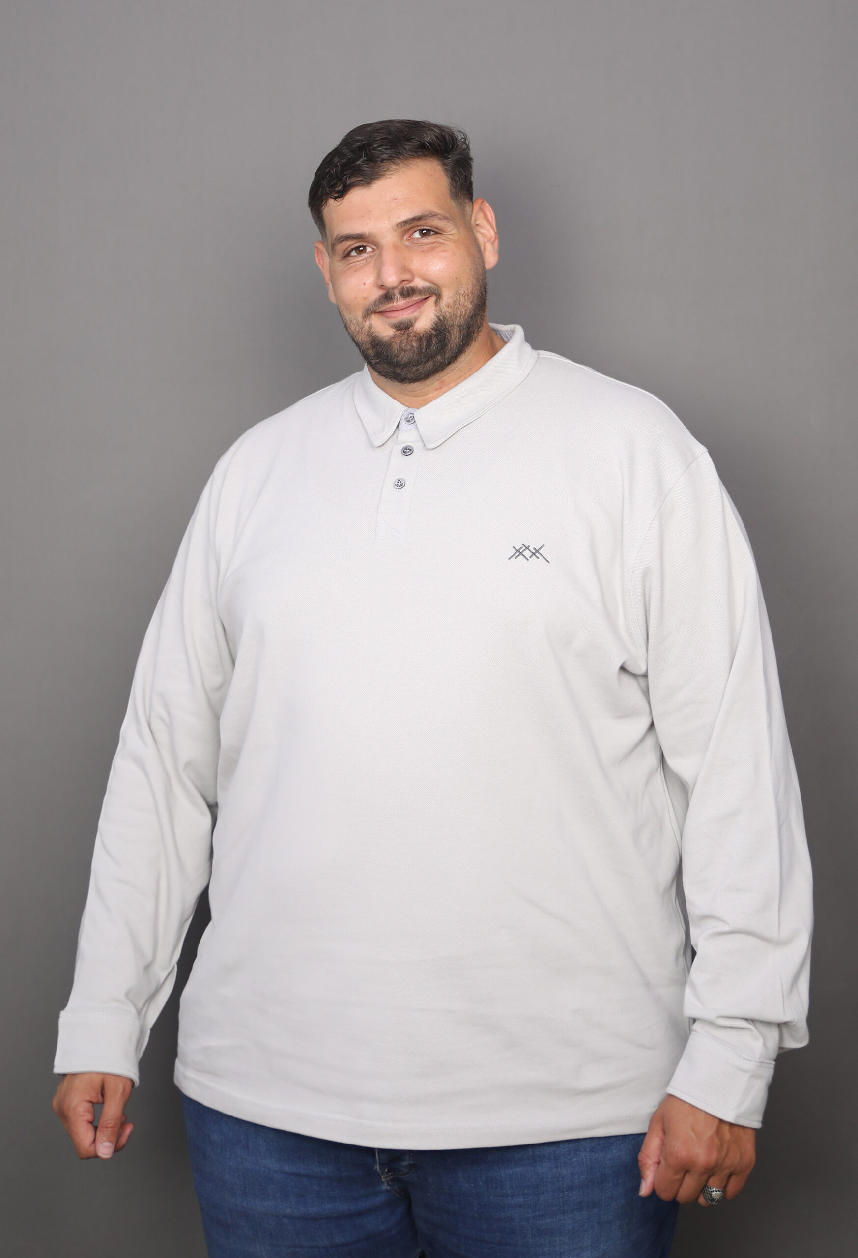 POLO ML GRIS 5BEIGE PML2607